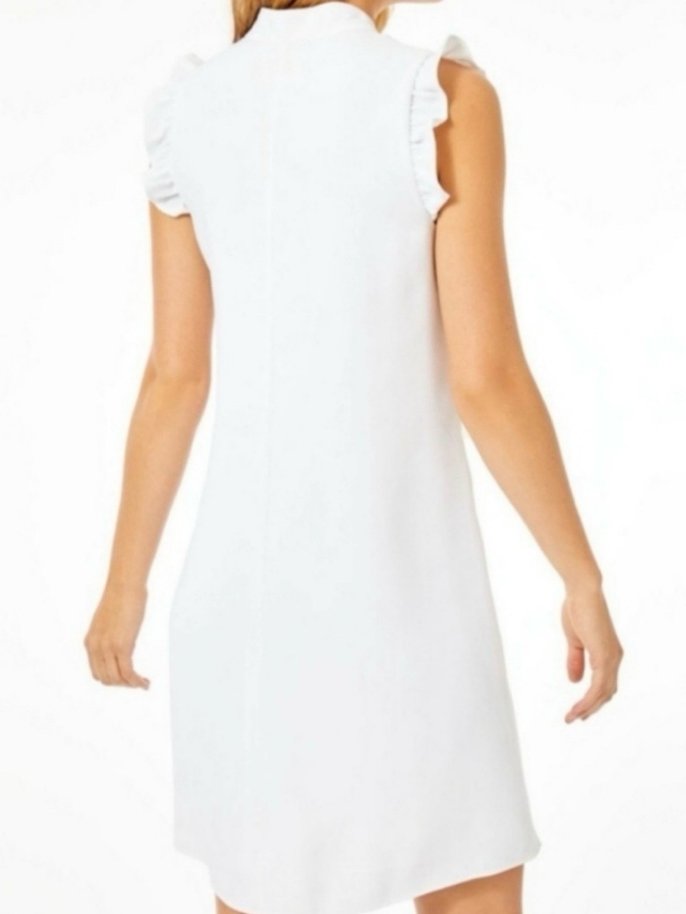 Lilly Pulitzer White Sleeveless Ruffle-Front Shift Dress - Picture 2 of 5